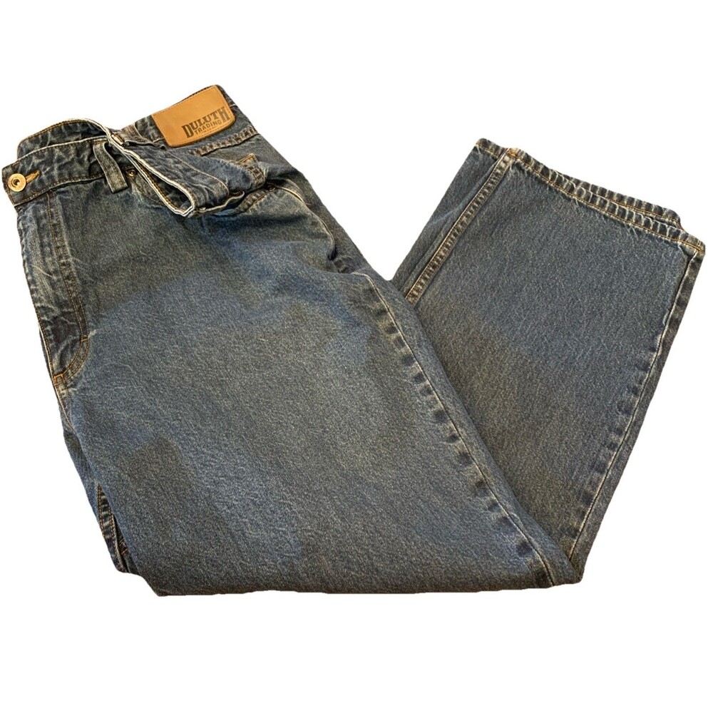 Duluth Trading Denim Jeans Mens 40x28” Relaxed Straight 5 Pocket Workwear Chore